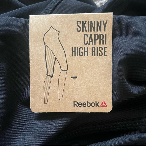 NWT Reebok Vigor High-rise Skinny Capri Black Mesh Panel Insert REW192LE07005 XS - Picture 10 of 13